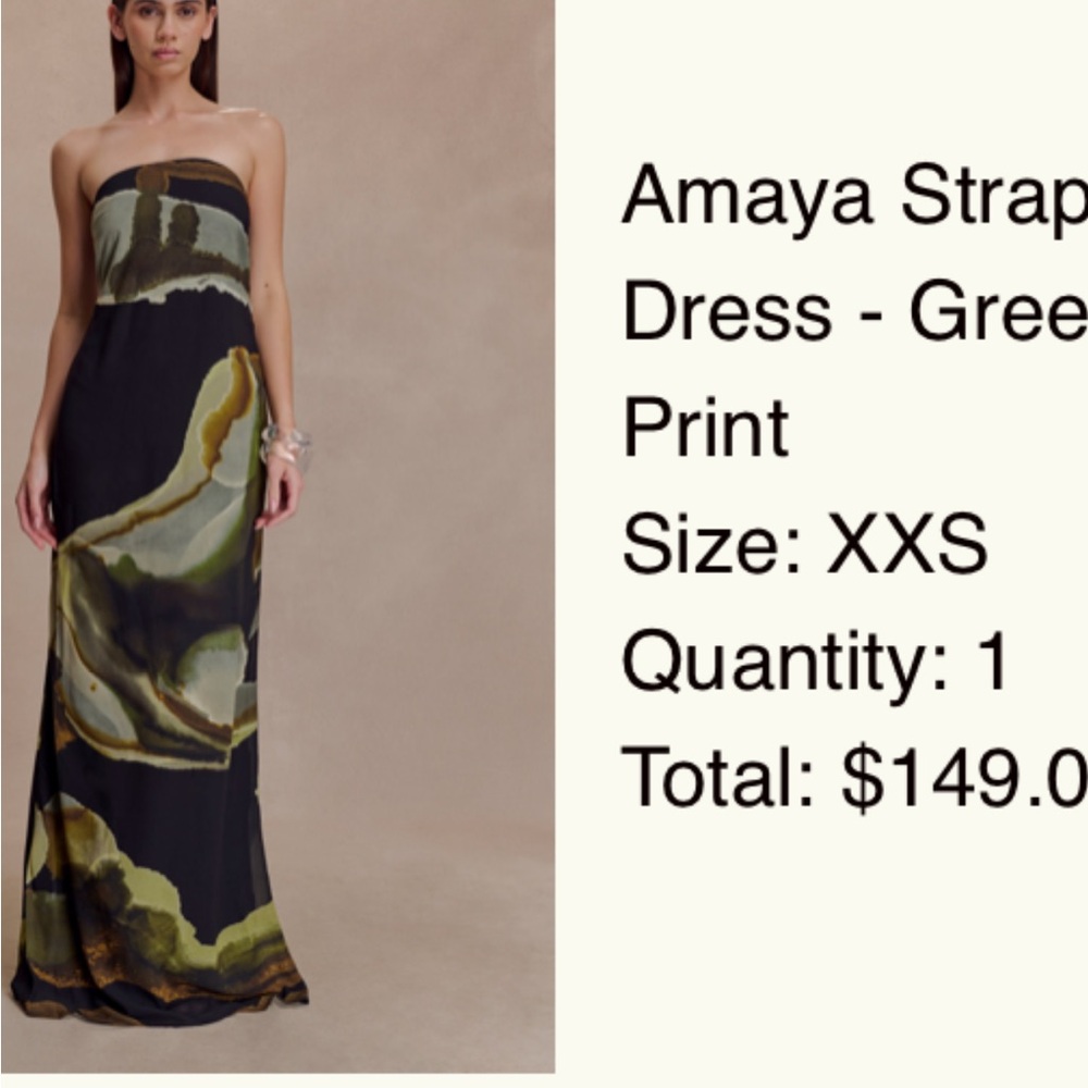 Amaya Strapless chiffon maxi Dress